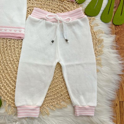 Conj de linha tijolinho Branco com rosa